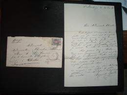 LETTRE TP 7 OBL.2 I HO H 1881 + ST PETERSBOURG GRANDE MAISON DE BLANC A. LAFONT + OBL. Perlée Bleue 17 JUIN 81 ETRANGER - Lettres & Documents
