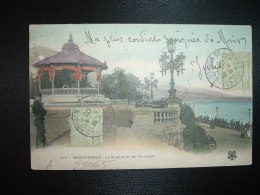 CP LE KIOSQUE ET LES TERRASSES TP 5 X2 OBL.5-4-05 MONTE-CARLO PRINCTE DE MONACO Pour E. VERLY à ST GERMAIN EN LAYE (78) - Cartas & Documentos