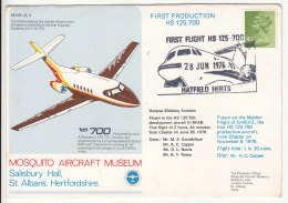 First Flight 1976 Cover, Hatfield Herts, Mosquito Aircraft Museum Hertfordshire, Airplane, RAF Militaria, Defence, FFC - Avions