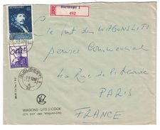 1958 ROUMANIE - LETTRE RECOMMANDÉE REGISTERED ENTETE WAGONS LITS COOK Pour PARIS FRANCE REMBRANDT BUCAREST BUCURESTI - Brieven En Documenten