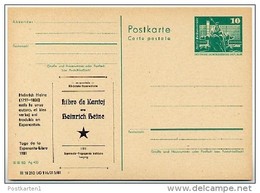 DDR P79-43-81 C174 Postkarte PRIVATER ZUDRUCK Esperanto Heinrich Heine Leipzig 1981 - Private Postcards - Mint