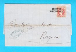 AUSTRIA LLOYD - TRIESTE COL VAPORE  Travelled 1871. To ASSOCIAZIONE MARITTIMA RAGUSA * Oesterreichischer Lloyd Austriaco - Otros & Sin Clasificación