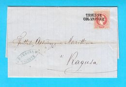 AUSTRIA LLOYD - TRIESTE COL VAPORE  Travelled 1871. To ASSOCIAZIONE MARITTIMA RAGUSA * Oesterreichischer Lloyd Austriaco - Other & Unclassified