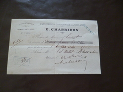 Reçu Entreprise De Camionnage Et Roulage E.Chabridon 1874 Alençon Fûts Vides - Transporte