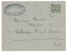 1903 - LETTRE AFFRANCHIE SEMEUSE LIGNÉE CAD MANUEL GEX POUR COLLONGES AIN ENTETE GREFFE DU TRIBUNAL - 1877-1920: Semi Modern Period