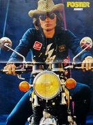 GRAND  POSTER  570 X 420 - Chanteur JOHNNY HALLYDAY  Sur Sa Moto - Affiches & Posters