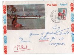 TAHITI - Lettre Illustrée Envoi Par Avion . Cachet " Poste Aux Armées " - Cartas & Documentos