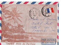 TAHITI - Lettre Illustrée Envoi Par Avion . Cachet " Poste Aux Armées " - Cartas & Documentos