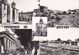 Souvenir De Quissac - Multivues 5 Vues - L'Eglise, Le Pont, Le Temple, Le Groupe Scolaire, La Mairie - Circ 1962 - Quissac