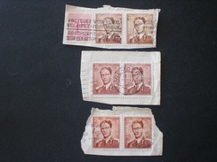 BELGIE BELGIQUE BELGIO BELGIUM 1957 King Baudouin - ERROR COLOR YELLOW-BROWN & LAKE BROWN & BROWN-RED - Ohne Zuordnung