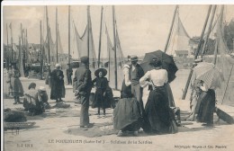 CPA 44 LE POULIGUEN Belle Carte Animée Salaison De La Sardine Pêcheurs éditions Dugas - Le Pouliguen