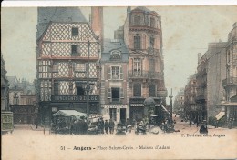 CPA 49 ANGERS Marché Place Sainte Croix Maison D'Adam Colorisée éditions Duvivier - Angers