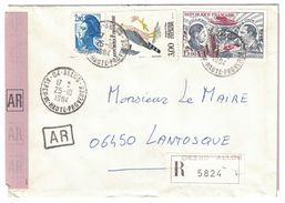 1984 - LETTRE RECOMMANDÉE AFFRANCHIE À 20F80 Avec POSTE AERIENNE PA + LIBERTÉ CAD ALLOS ALPES HAUTE PROVENCE + AR - 1961-....