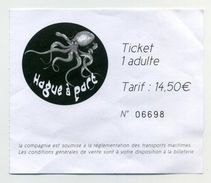 Ticket Transport Maritime (bateau) Hague à Part - Poulpe, Pieuvre, Octopus - Europa