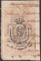 ABO-81 CUBA SPAIN ESPAÑA REVENUE. 1864. SELLO COLEGIO DE ESCRIBANOS HABANA. NOTARIOS NOTARIES. - Postage Due