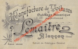 Manufacture De Voitures Lemaître - Alençon Orne - 19x12cm - Automotive