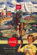 Coca-Cola 1950 Annonce-advert-advertentie - Papier Légère Cartonné 25 X 17 Cm - Reclame-affiches