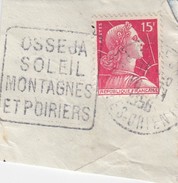 FRAGMENT.  MARIANNE DE MULLER. 15F.  OBLITERATION  PYRENNEES-ORIENTALES  OSSEJA   / 0 - Other & Unclassified