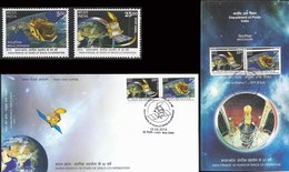 Indo France 50 Years Of Space   Joint Issue  Indian FDC Folder MS  Weltraum Espace Spaceship - Asie