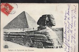 Poste Maritime MARSEILLE à LA REUNION 1° LU N°2 Sur 10c Semeuse Cpa Egypte Sphynx Pyramide ...G - Posta Marittima