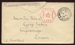 GB WW1/FPO T20 1916 COVER - Poststempel