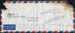 AIR CRASH JAPAN ITALY GREAT BRITAIN DOUBLE CACHET 1954 - Airmail