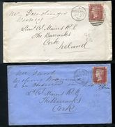 GREAT BRITAIN ROYAL ENGINEERS PENNY RED BRISTOL TO CORK 1870 - Storia Postale