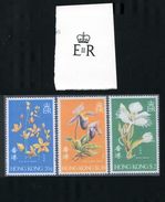 HONG KONG QUEEN ELIZABETH ROYAL CYPHER 1977 ORCHIDS ARTWORK - Neufs