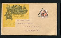 GREAT BRITAIN ADVERTISING ILLUSTRATED ENVELOPE TRAIN ENGINEER MANCHESTER C1890 - Marcophilie