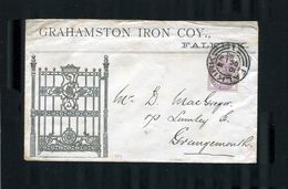 GREAT BRITAIN SCOTLAND ADVERTISING IRON FALKIRK 1898 GRANGEMOUTH - Poststempel