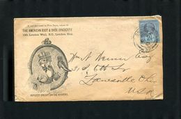 GREAT BRITAIN JUBILEE AMERICA ZANESVILLE OHIO BOOTS AND SHOES 1901 - Storia Postale