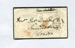 GREAT BRITAIN BELGIUM POSTAGE DUE 1852 CROWN DATESTAMP - Storia Postale