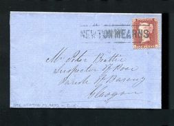 GREAT BRITAIN SCOTLAND LOCAL GLASGOW NEWTON MEARNS BLUE 1858 - Marcophilie