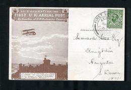 GREAT BRITAIN 1911 FIRST UK AIR POST LONDON WINDSOR DIE 2 - Poststempel