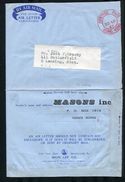 HONG KONG AIR LETTER NO VALUE POSTAGE PAID POSTMARK 1967 - Lettres & Documents