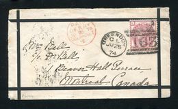 IRELAND GREAT BRITAIN SCOTLAND DERRY PACKET SHIPPING CANADA MARITIME 1874 - Lettres & Documents