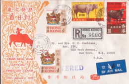 HONG KONG 1973 LUNAR FDC REGISTERED - Autres & Non Classés