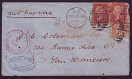 GB QUEEN VICTORIA LIVERPOOL SAN FRANCISCO POSTAL INSTRUCTIONAL - Brieven En Documenten