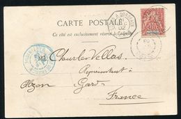 MARTINIQUE FRENCH WEST INDIES RARE POSTMARK VAUCLIN MAILBOAT 1902 - Storia Postale