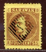 SARAWAK 'S' CANCEL KU CHING 4c - Sarawak (...-1963)