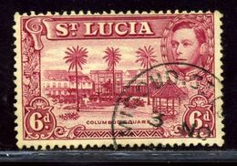 ST LUCIA KG6 RARE POSTMARK MICCUDI - St.Lucia (...-1978)