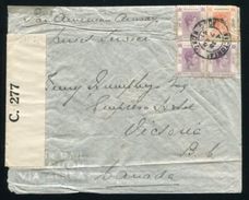 HONG KONG TO BRITISH COLUMBIA CANADA PAN AM AIRMAIL WORLD WAR TWO CENSOR - Briefe U. Dokumente