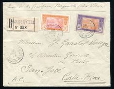 IVORY COAST AMAZING REGISTERED COVER TO COSTA RICA 1919 - Covers & Documents