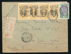 FRENCH AFRICA CONGO BRAZZAVILLE REG. TO COSTA RICA 1919 - Storia Postale