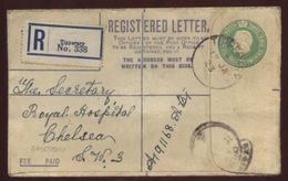 IRELAND 1923 REGISTERED EMERALD COVER TIPPERARY TO CHELSEA - Lettres & Documents