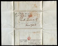 GB LIVERPOOL TRANSATLANTIC MARITIME SHIP MAIL NEW YORK 1843 - ...-1840 Préphilatélie