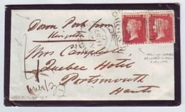 GB 1857 RARE KINGSTON/SURREY MOURNING COVER - Storia Postale