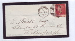 GB 1867 MOURNING COVER WITH 5-BAR DUPLEX CANCEL - Marcophilie