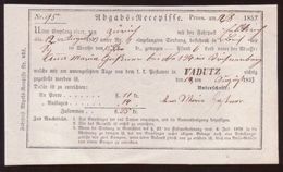 LIECHTENSTEIN TRAVELLING POST OFFICE RECEIPT 1853 - ...-1912 Préphilatélie
