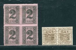 NORWAY BERGH CITY STAMPS 1865 AND 1866 - Ortsausgaben